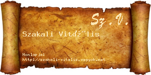 Szakali Vitális névjegykártya